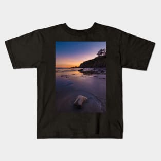 Sunset at a Rockey Beach Kids T-Shirt